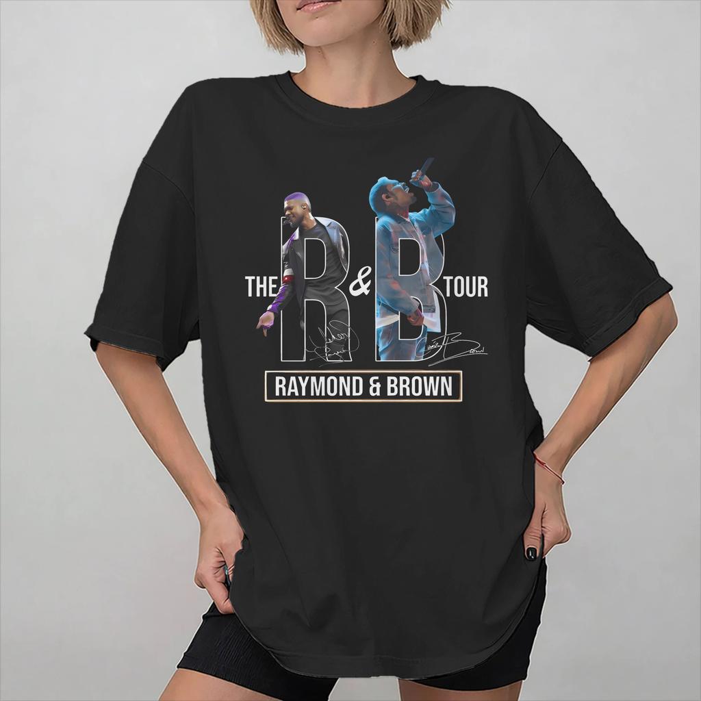 Graphic Printing Chris Brown Ushers RB Tour 2026 T Shirt for Unisex Women Pure Cotton Tshirts Short Sleeve Clothing