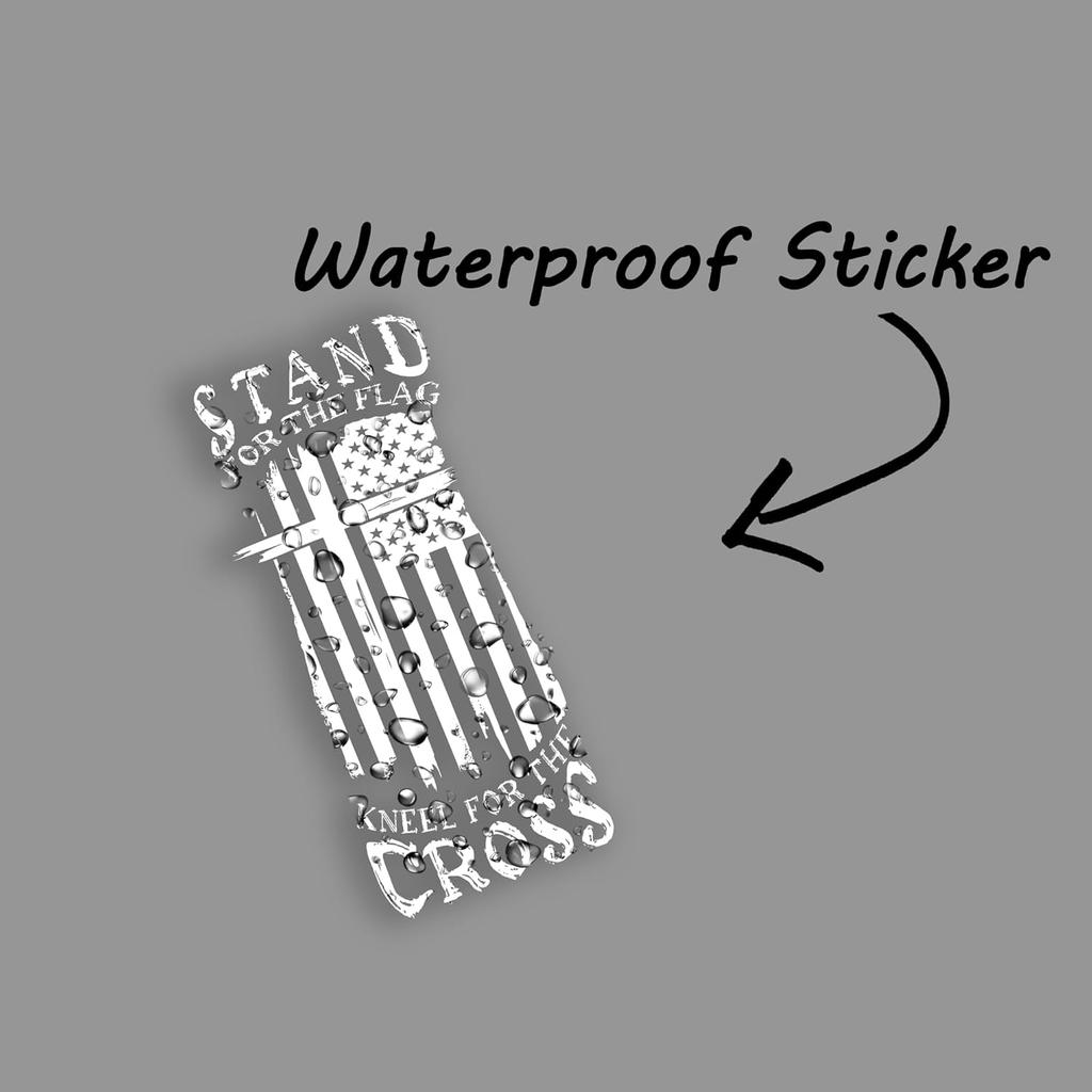 eDesign Stand for The Flag Kneel for The Cross Sticker Decal Vinyl - 5 Inches - Premium Vinyl Sticker for Cars Trucks Laptops and More - Weatherproof