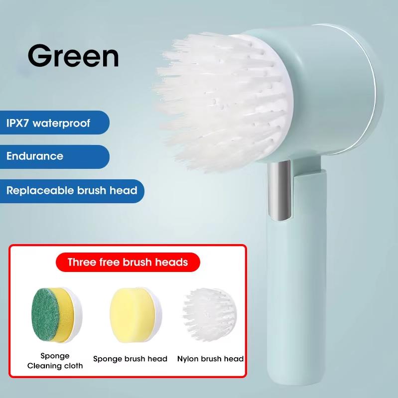 5-in-1 Electric Spin Scrubber Brush for Bathroom - Tile Bathtub Sink Cleaner with 5 Replaceable Brush Heads Power Scrubber