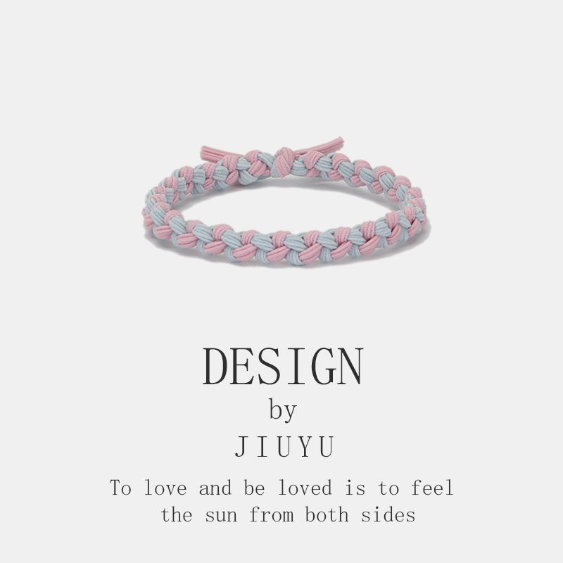Boyfriend Exclusive Small Rubber Band Handmade Woven Hand Strap Couple Leather Case Hair Band for Girlfriends Headband Bracelet Dual-Use