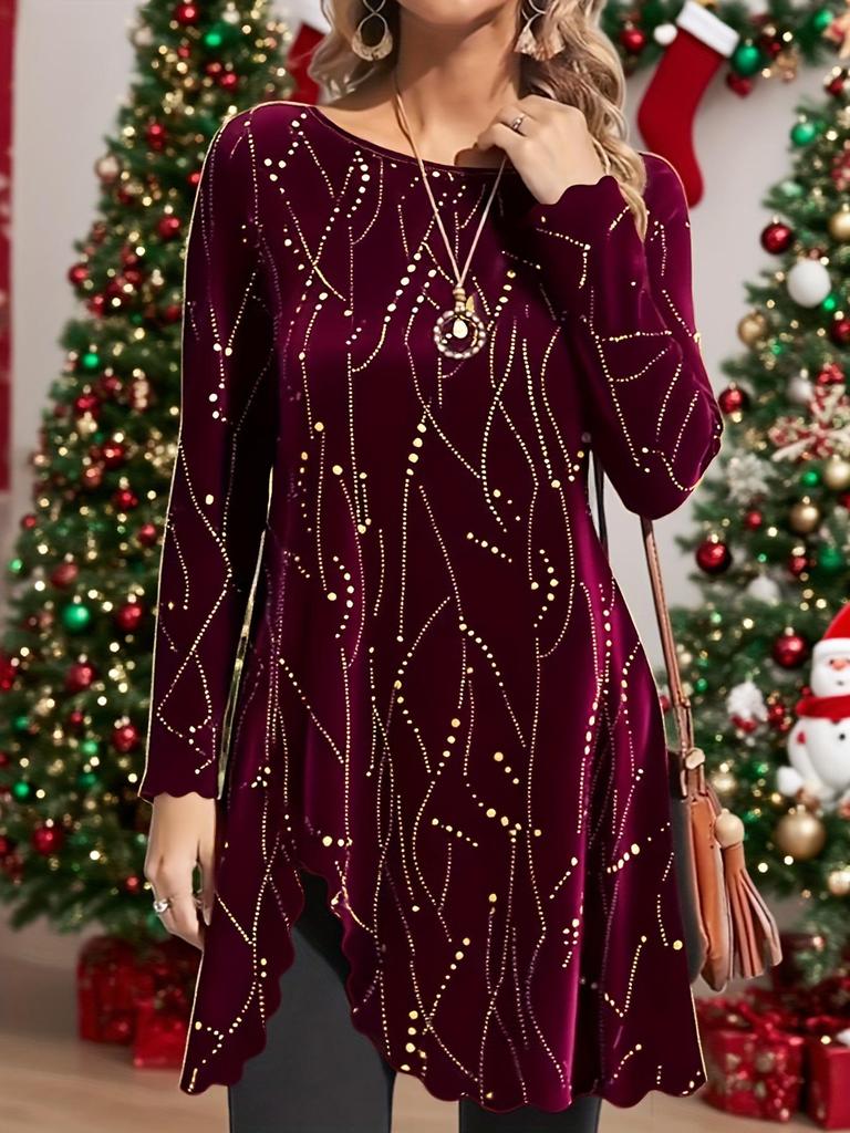 Damen Langkleid Übergröße Lässig Herbst & Winter - Modisch, Locker & Bequem