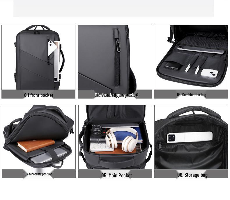 High-Quality Expandable Water-Resistant Business Backpack with Large Capacity