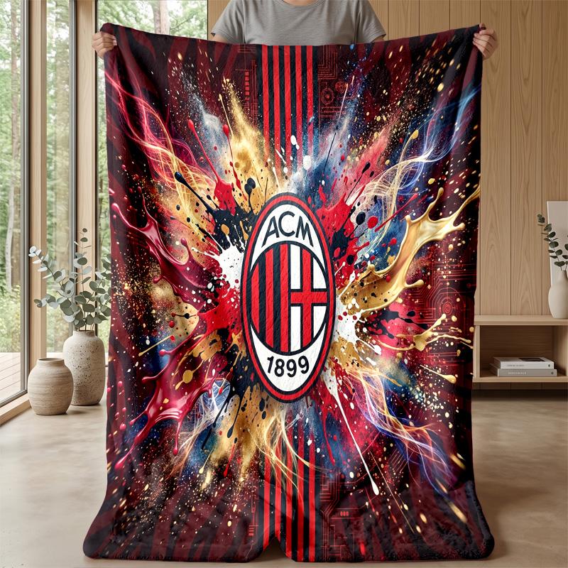 AC Milan Theme blanket Soft Flannel Blanket Plush Throw Blanket Cozy Sofa Bed Blanket for Home Decor