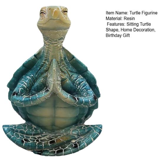 Yoga Meditation Sitting Prayer Turtle Resin Model Sea Turtle Statue Figurine Animal Sculpture Ornament