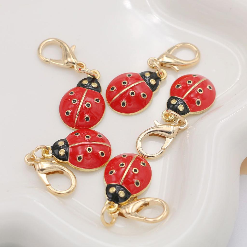 6Pcs Cute Ladybug Unisex Animal Key Chain With Lobster Clasp For Bag And Car Keys Charming Handbag Charms
