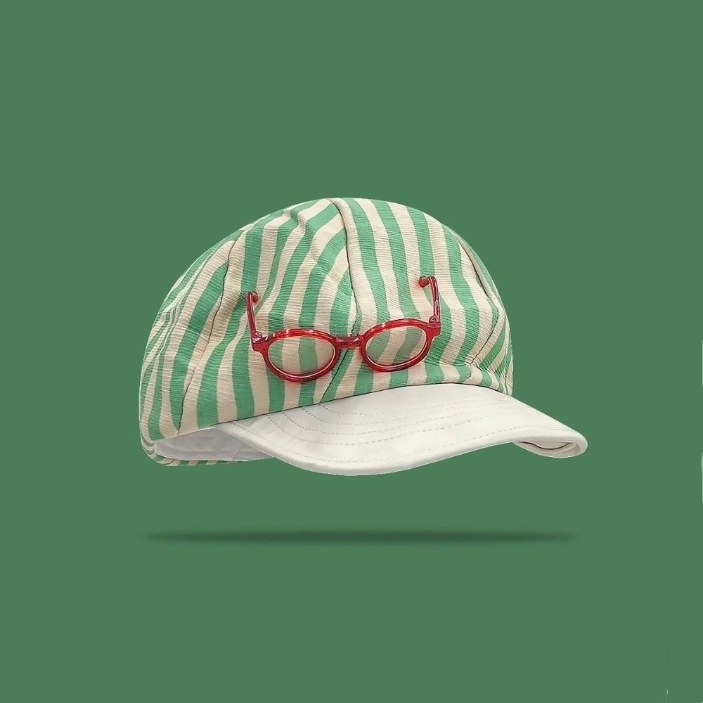 Korean Striped Berets Versatile Beanie Cap Ins Painter Berets  Girls