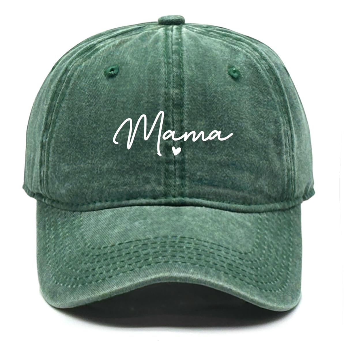 

Mama Print Snapback Caps 100% Washed Cotton Hat Inelastic Adjustable Buckle Adjustable Baseball Caps Perfect For Daily Wear зелений