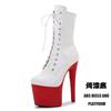 Fashion Hentian Height 17cm Front Lace Up High Heel Shoes Slim Heel Platform Low Boots Pole Dance Nightclub Boots Platform Shoes