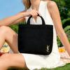 YSL Women's Canvas Shoulder Shopping Bag-Yves Saint Laurent-Environmentally Friendly Shopping Black Letter Print Tote