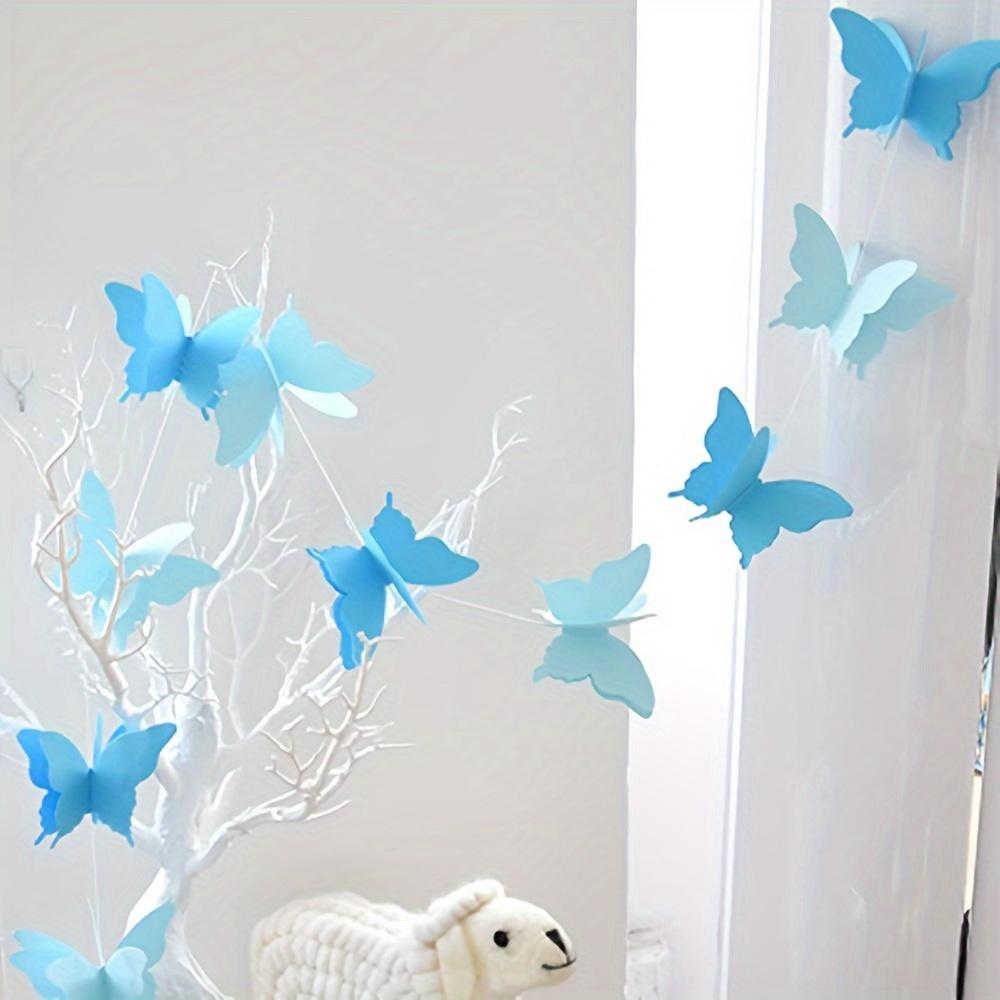 18pcs 3D Butterfly Banner Decorative Paper Garland for Wedding, Baby Shower, Birthday & Theme Decor Hanging Garland Paper