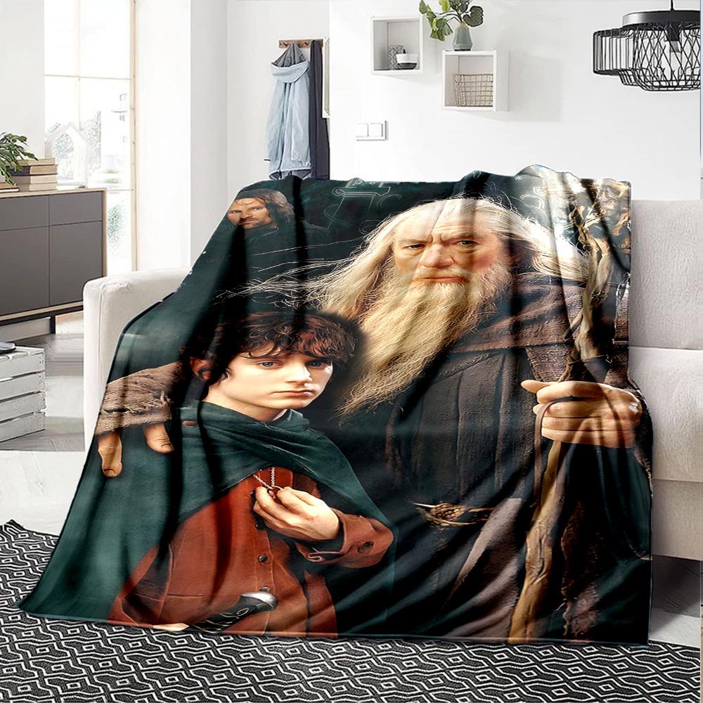 1pc Gandalf Lord of the Rings Flannel Blanket Soft Warm Throw for Home, Office, Travel, All-Season Cozy Bedding GiftL1153