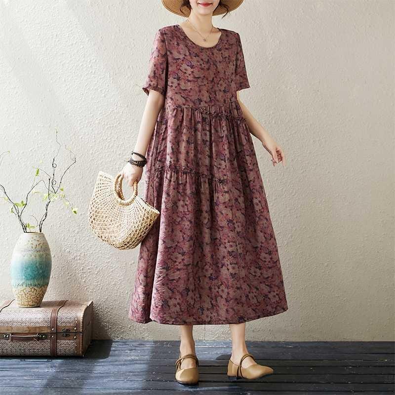 Women's Chambray Cotton Long Dress