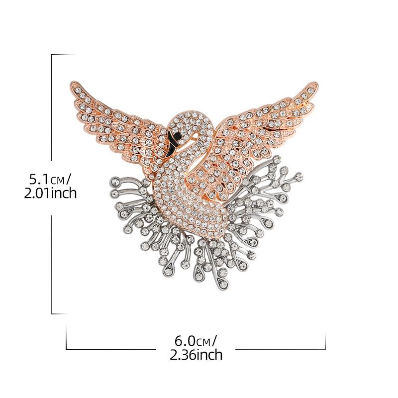 Shinning Flying Swan Brooches For Women Girls Elegant Brooch Temperament Pins Versatile Corsage Gifts