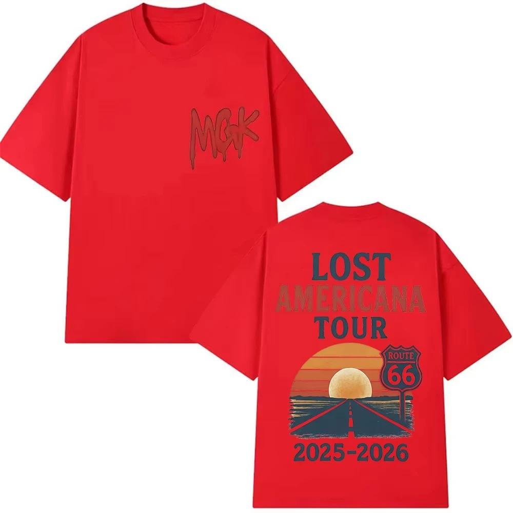 MGK Lost Americana Tour 2025-2026 Grafické tričko Pánské Dámské Harajuku Vintage Nadměrná trička Léto 100% Bavlna Topy Tričko