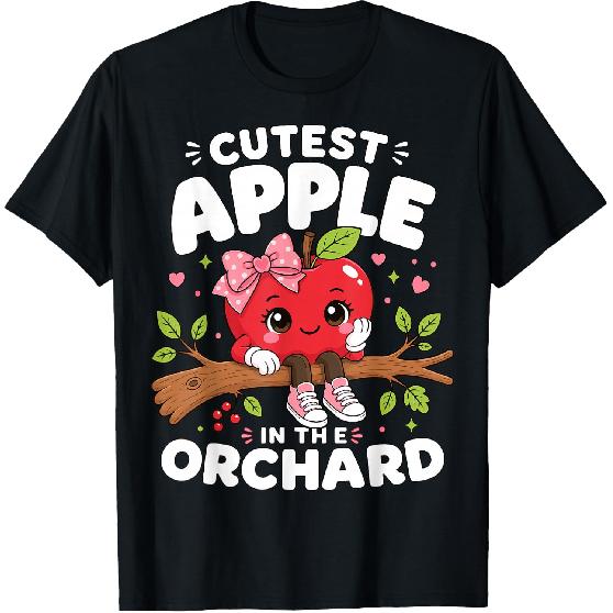 Cutest Apple in The Orchard Cute Apple Picking Season Girl T-Shirt