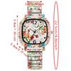 Elastic Quartz Bracelet Watch Stainless Steel Stretch Strap Watch Square Wristwatch  Women