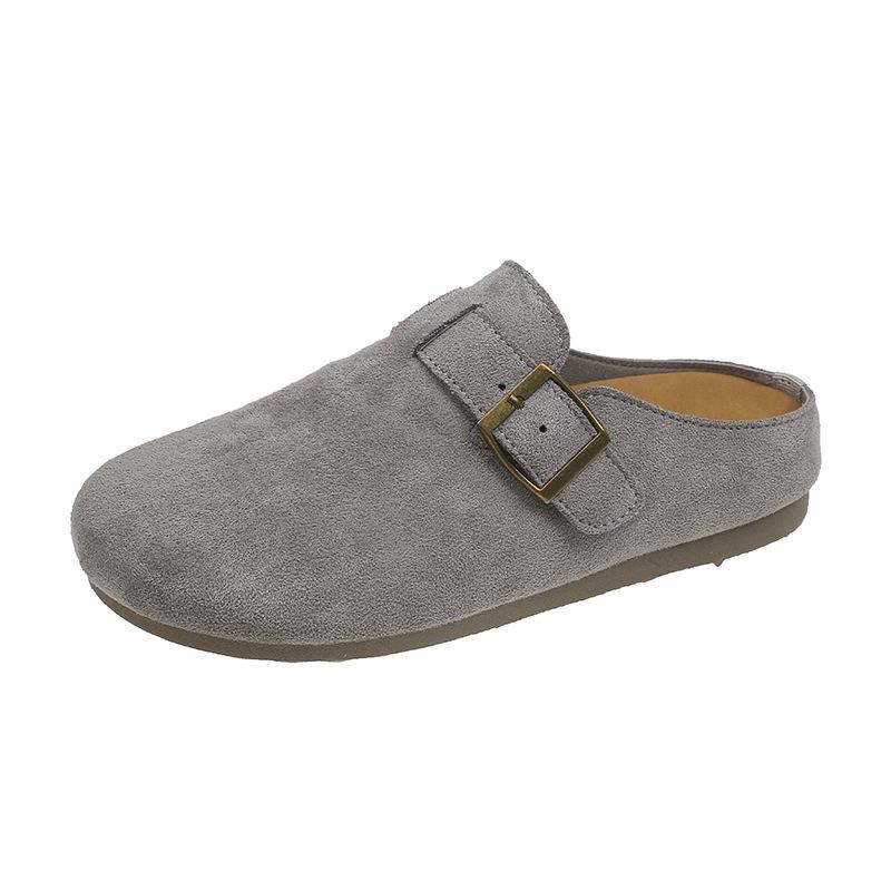 Retro French Bag Head Half Slippers Women's New Summer Fashion Outer Wear Lazy Versatile Flat Thick Bottom Increase