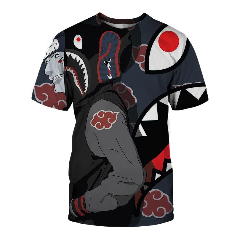 New Naruto 3D Digital Printed T-shirt Short Sleeved Men's  Clothing T-shirt