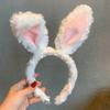 Soft Headband with Bunny Ears Plush Animal Hair Hoop Fluffy Easter Christmas Cosplay Cartoon Theme Party Costume