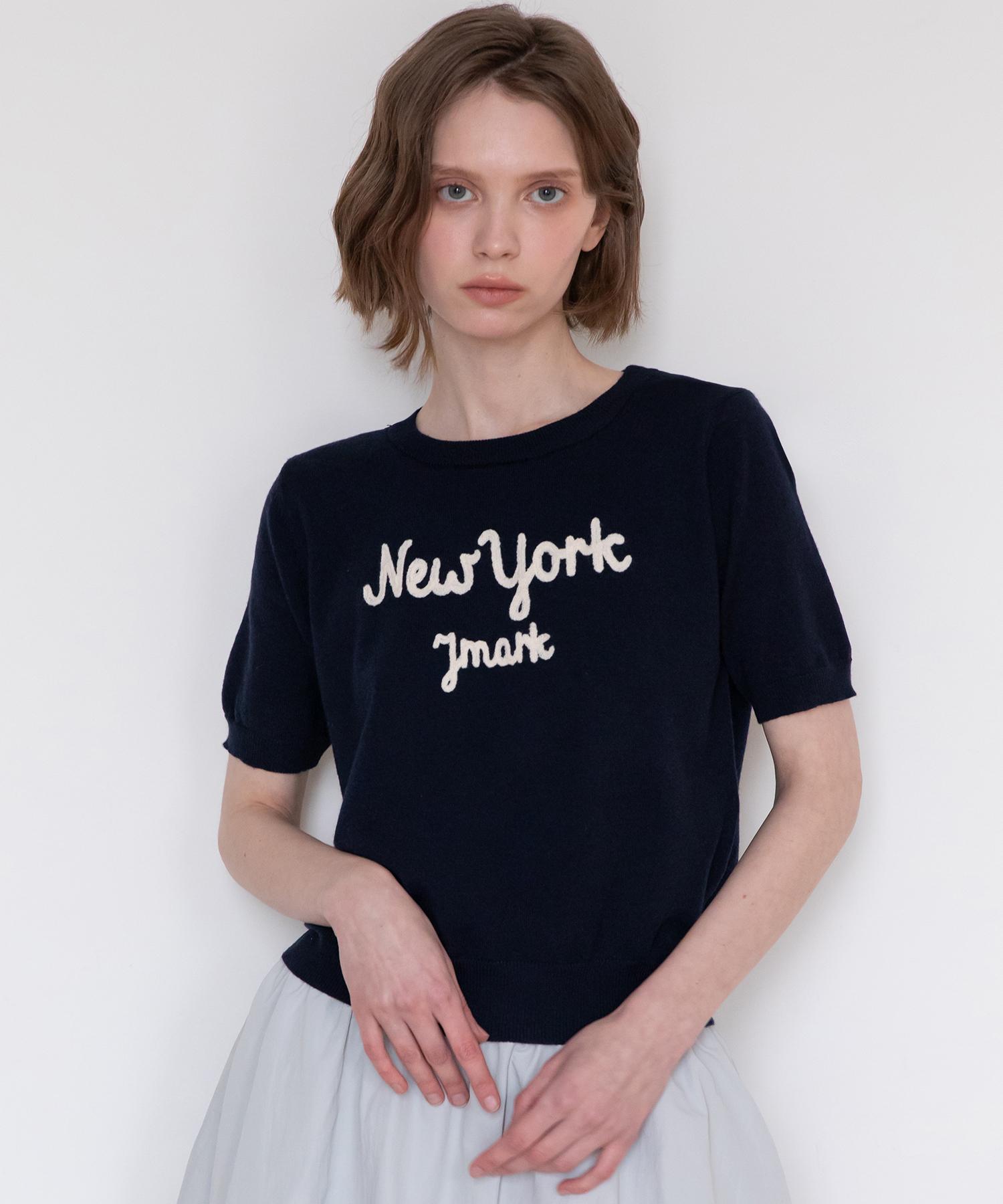 J Mark New York Lettering Knitwear - Navy