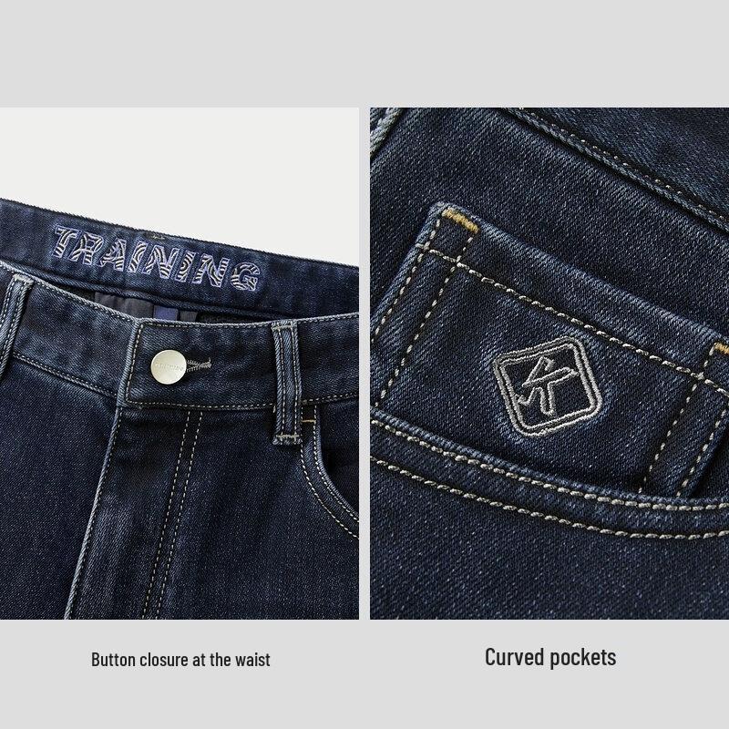 HLA Men's Winter Warm Straight-Leg Jeans