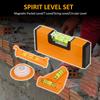 Mini Level Tool Set 4-In-1 Portable Small Bubble Level Magnetic Pocket Level T Level String Level