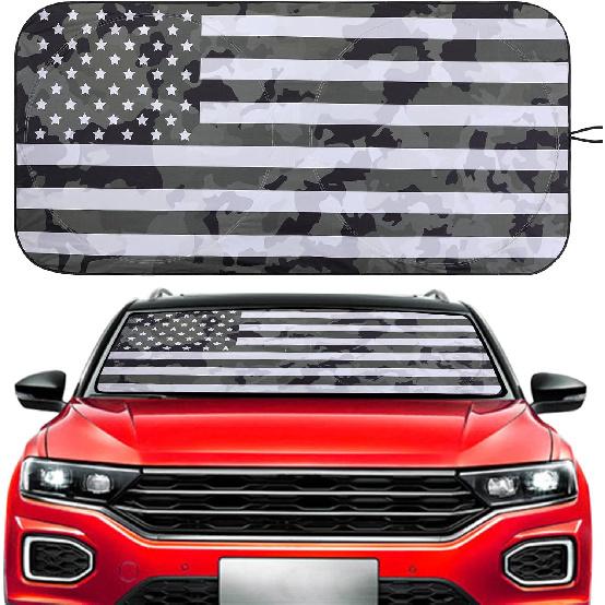 Vepagoo Car Windshield Sun Shade for Front Window n Flag Patriotic Design Car Sun Screen Prevent Dashboard Fade (65X32 inches) Standard(65 X 32 Best