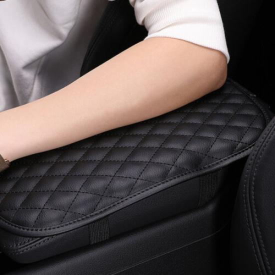 Universal Car Armrest Cushion Cover Protector Center Console Box Pad PU Leather