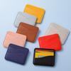 Solid Color Mini Card Holder Pu Leather Coin Purse Simple Bank Card Case  Student