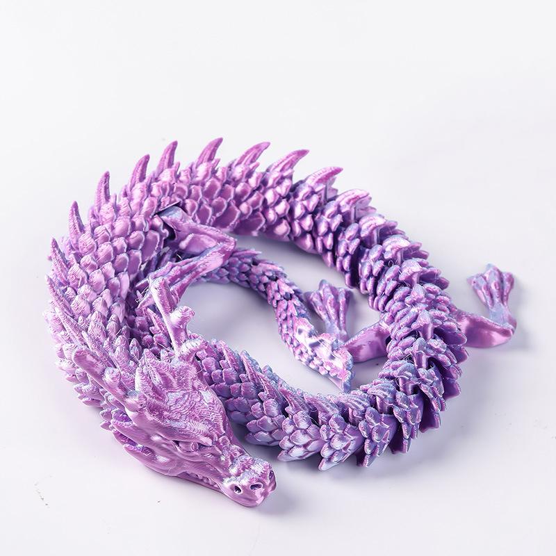 30CM 3d Printed Crystal Dragon Antistress Fidget Decompression Toy Rotatable Articulated Perfect  Figure Radiant Dazzling Colors