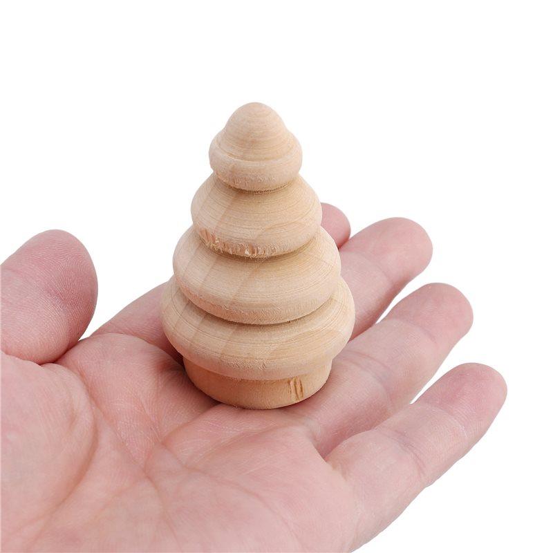 Premium-Blank DIY Wooden Christmas Tree Peg Party Cake Toppers Pack Of 60