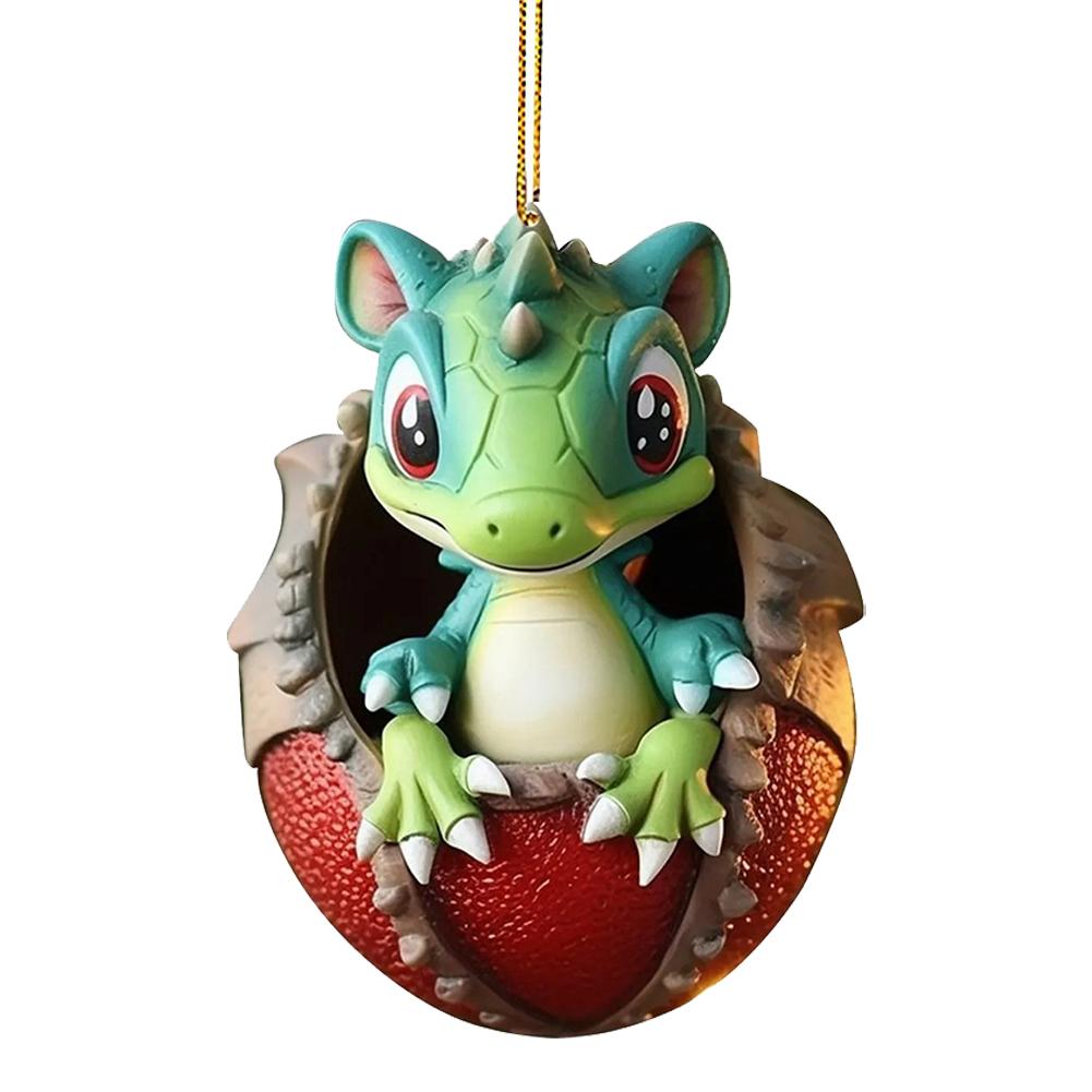 Christmas Dragon Pendant Novelty Dragon Ornaments Acrylic Dragon Egg Tree Pendant Realistic for Home and Car Decoration
