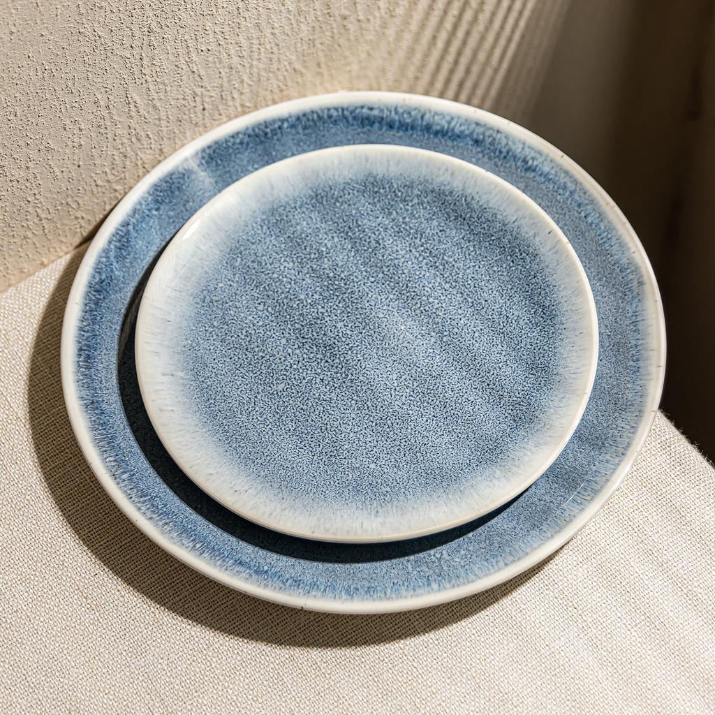 Plate High Value Gradual Change Blue Ceramic Plate Dinner Plate Home Restaurant Dish Tableware Steak Plate Pasta Plate