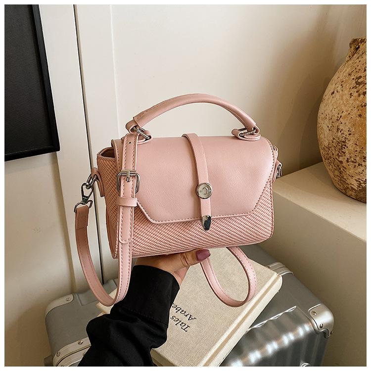 Color Blocking Hand-held Small Bag, Spring and Summer New Fashion Trend, Small Square Bag, Niche Design, Single Shoulder Crossbody Bag
