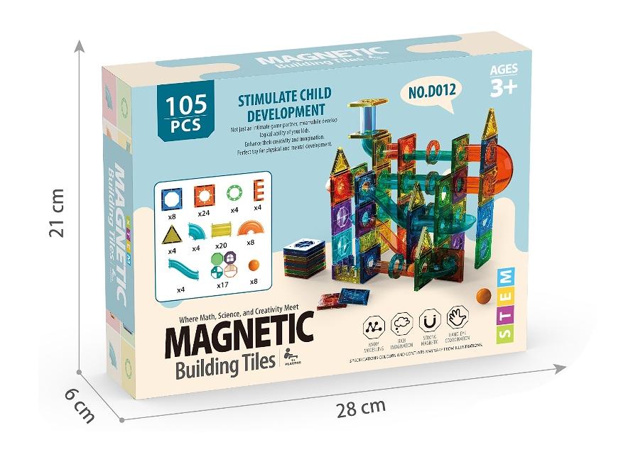MAGNETIC BLOCKS 105pcs 3D LARGE CONSTRUCTION PANELS CREATIVE EDUCATIONAL