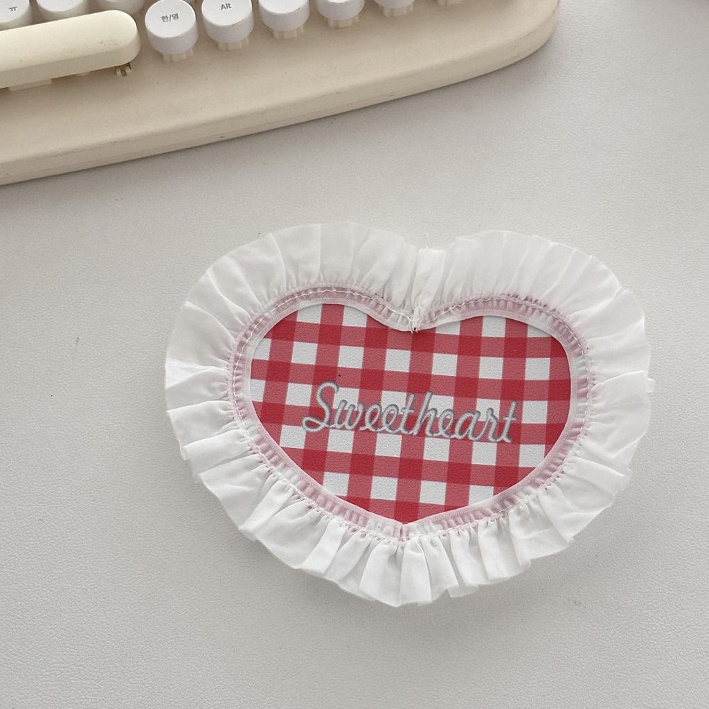 Heart Shaped Lace Coasters Sweetheart Plaid Cup Mats Multi Purpose Drink Coaster Tableware Decoration Kitchens Accessories Gifts