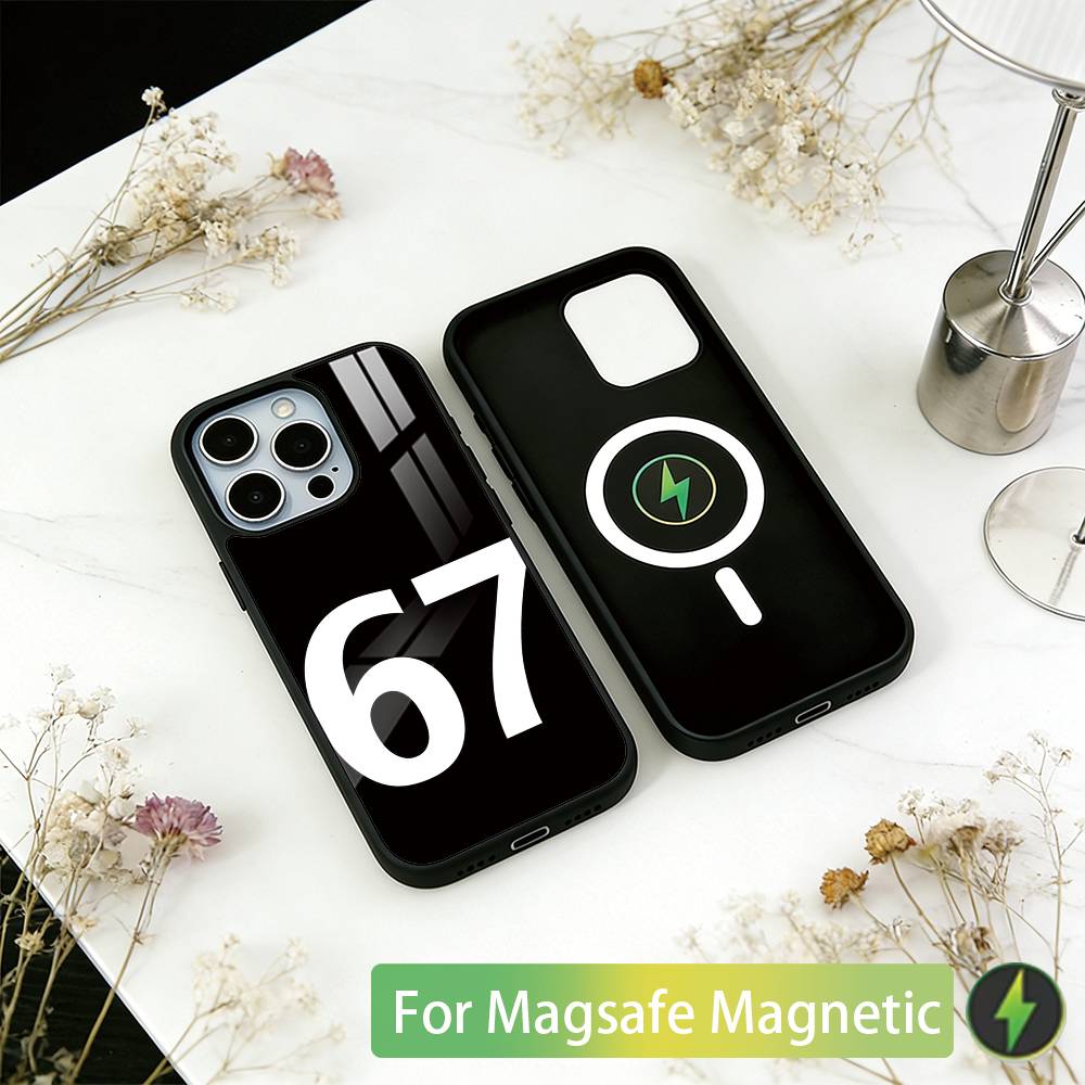 

Six Seven 67 Phone Case For iPhone17,16,15,14,13,12,11 Plus,Pro Magnetic For Magsafe Wireless Charging iPhone14ProMax