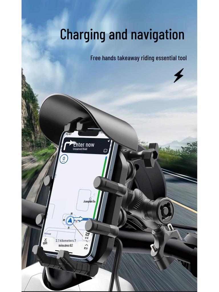 Fahrrad-Handyhalter: Stoßfest, Diebstahlschutz, Sonnenschutz, 360°-Drehung, Kabelloses Laden für Elektrofahrzeuge & Motorräder.