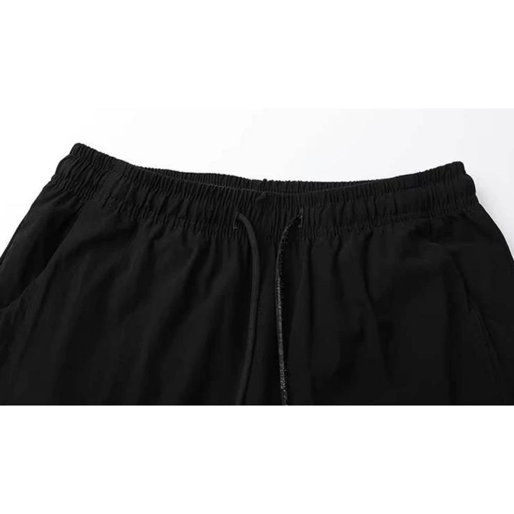 Men's Ice Silk Pants Summer Men's Casual Sports Pants Gray Zipper Pockets Slim Straight Breathable Lightweight Cool Feeling