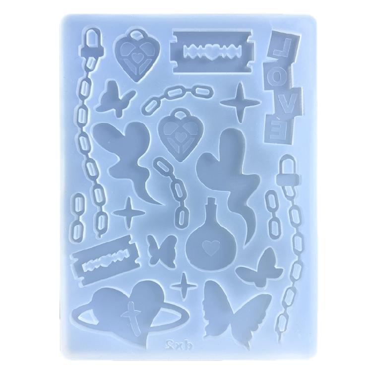 DIY Filler Symbols Chain Love Butterfly Silicone Mold DIY Keychain Pendant Mould 1