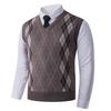Men's Warm Vest Waistcoat for Autumn and Winter Middle-aged Plus Fleece Thickened Sleeveless Pullover Knitted Sweater