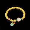 Natural Yellow Chalcedony Agate Bracelets - Chinese Style DIY Beaded Ornaments