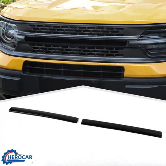 Black Front Bottom Grille Grill Strip Cover Trim Bezel Kit For Ford Bronco Sport