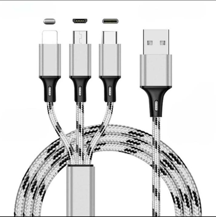 2025 3 In 1 Fast Cable for Mobile Phone Fast Charger MicroUSB Cable Type C Android Charger Cable for lPhoneThree Data Charge Cable