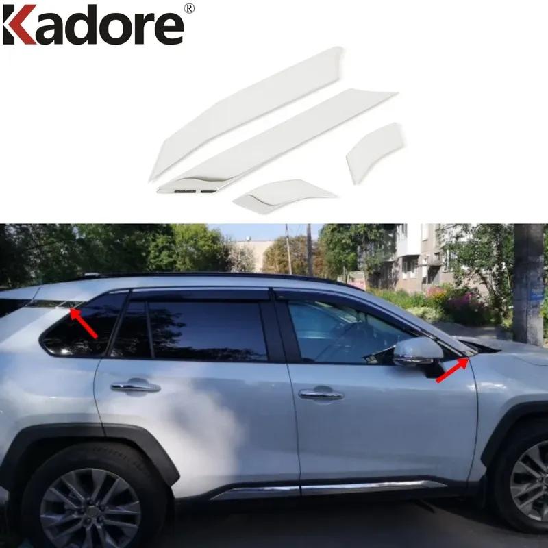 For Toyota RAV4 RAV 4      2024 Carbon Fiber Car Front Door Mirror Window A Pillar Cover Trim Accessories