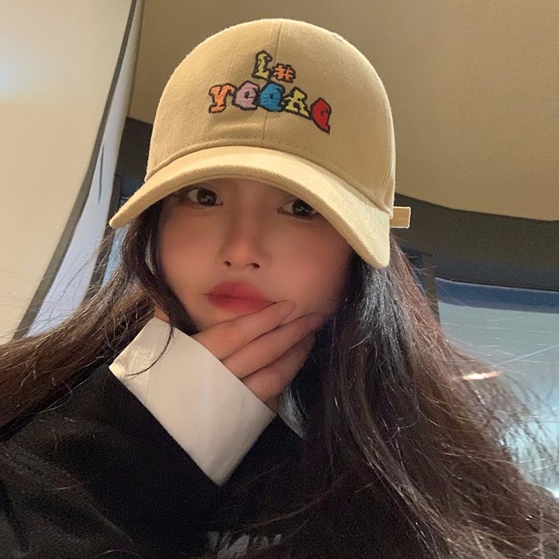 

Big head circumference new embroidered letter baseball cap women s spring and summer increase and deepen the face small peaked cap wide brim soft top M（56-58cm）