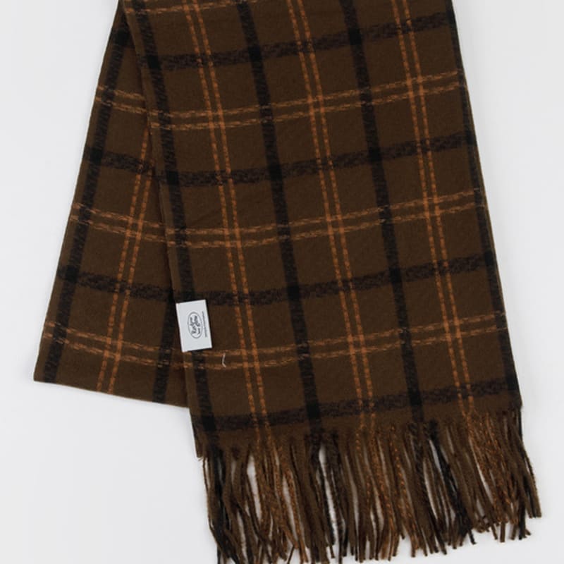 

RECLOW MADRA Пастельный клетчатый шарф КОРИЧНЕВЫЙ FREE