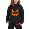 Kids Hoodie and Sweatpants Set with Halloween Print for Holiday Wear