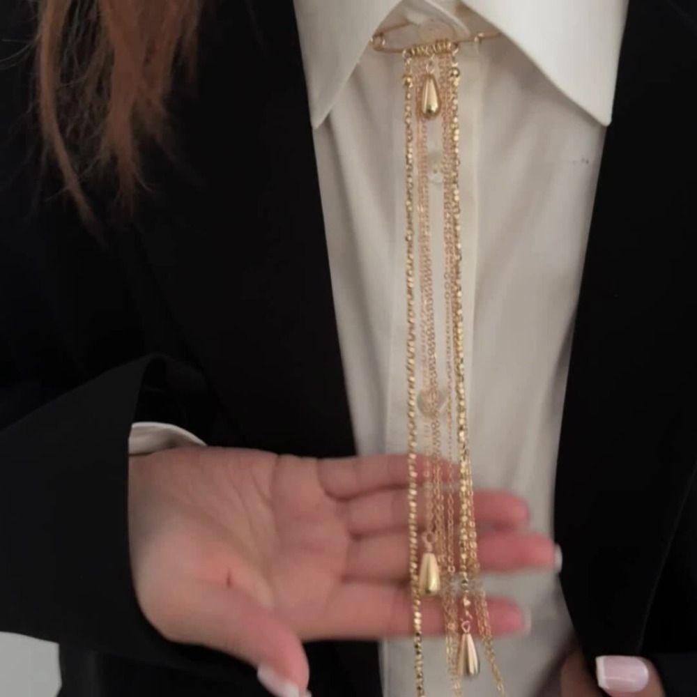 Legierung Quasten Kette Brosche Übertrieben Perlen Festes Ornament Neu Kleidung Krawattennadel Herren