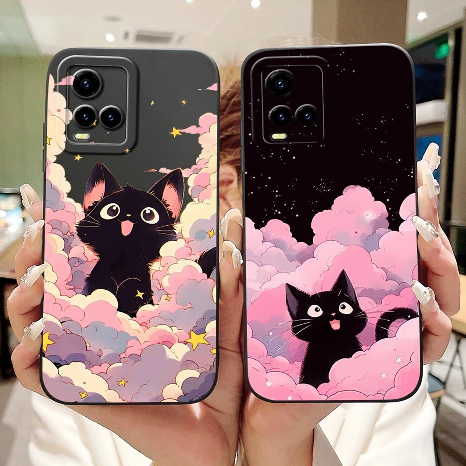 Pour Vivo Y21 Y21s Y21t Coque Vivo Y33s 4G V2109 Mignon Chat Dessin Animé Housse Souple TPU Coque de Téléphone Pour Vivo Y21s VivoY21 V2111 V2110 Sacs